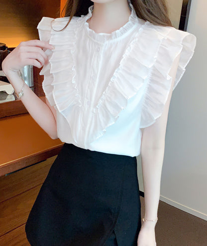 Ruffle Sleeve Chiffon Blouse | Lightweight Summer Elegance