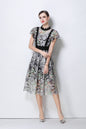 Lace-Embroidered Crochet Midi Dress - LAI MENG FIVE CATS