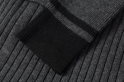 Women's Mock Neck Wool Sweater Drawstring Waist Dress