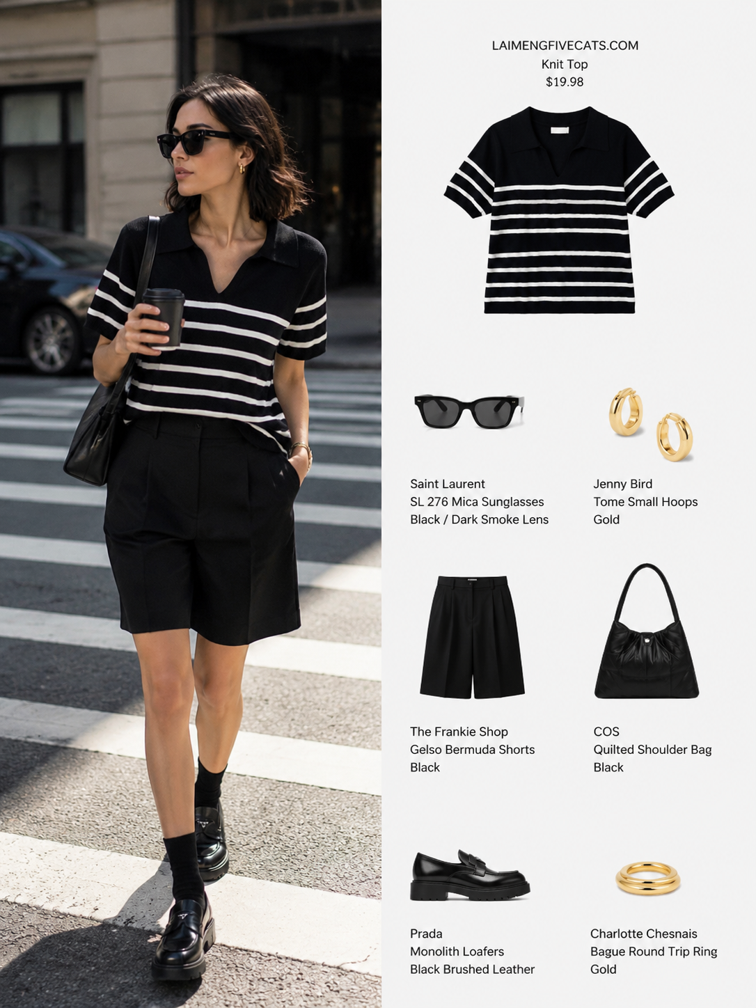 Stripe Polo Knit Top – Lightweight Everyday Statement