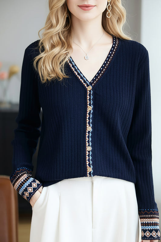 Women's Tribal Ethnic Graphic Sweater Cardigan Knit