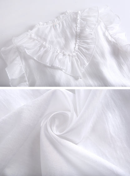 Ruffle Sleeve Chiffon Blouse | Lightweight Summer Elegance