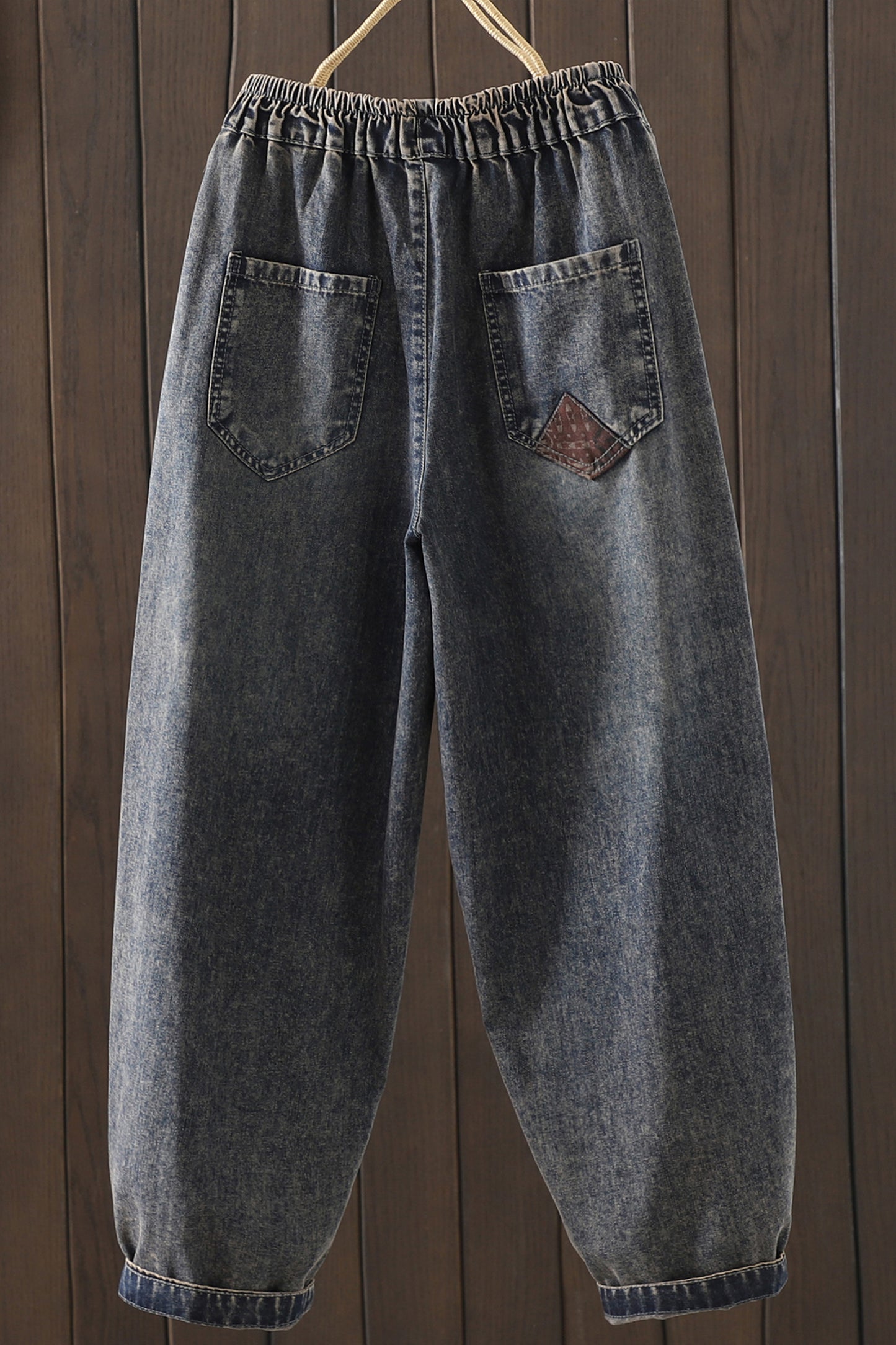 Women Jeans Denim Loose Elastic Waist Pants