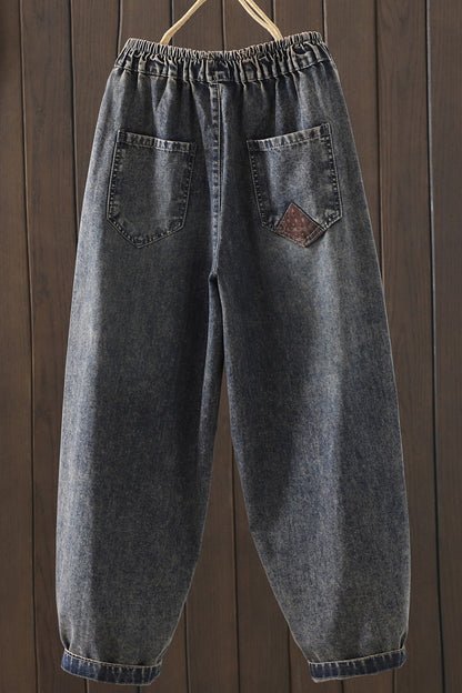 Women Jeans Denim Loose Elastic Waist Pants