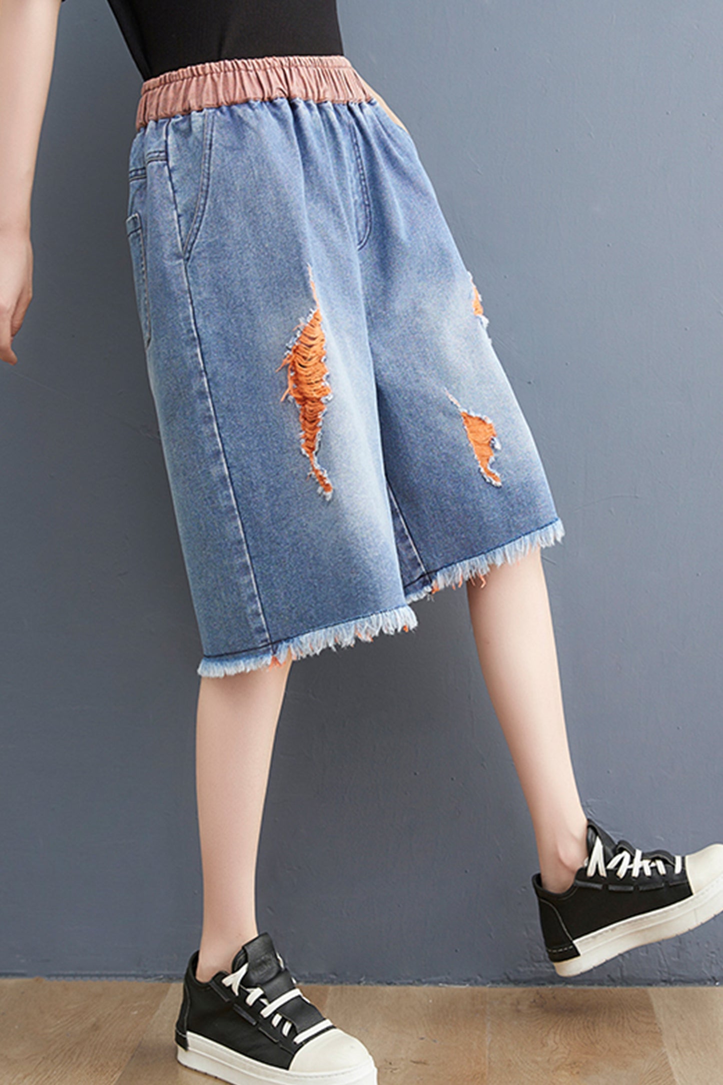 Women's Bermuda Shorts Baggy Jean Denim Shorts - LAI MENG FIVE CATS