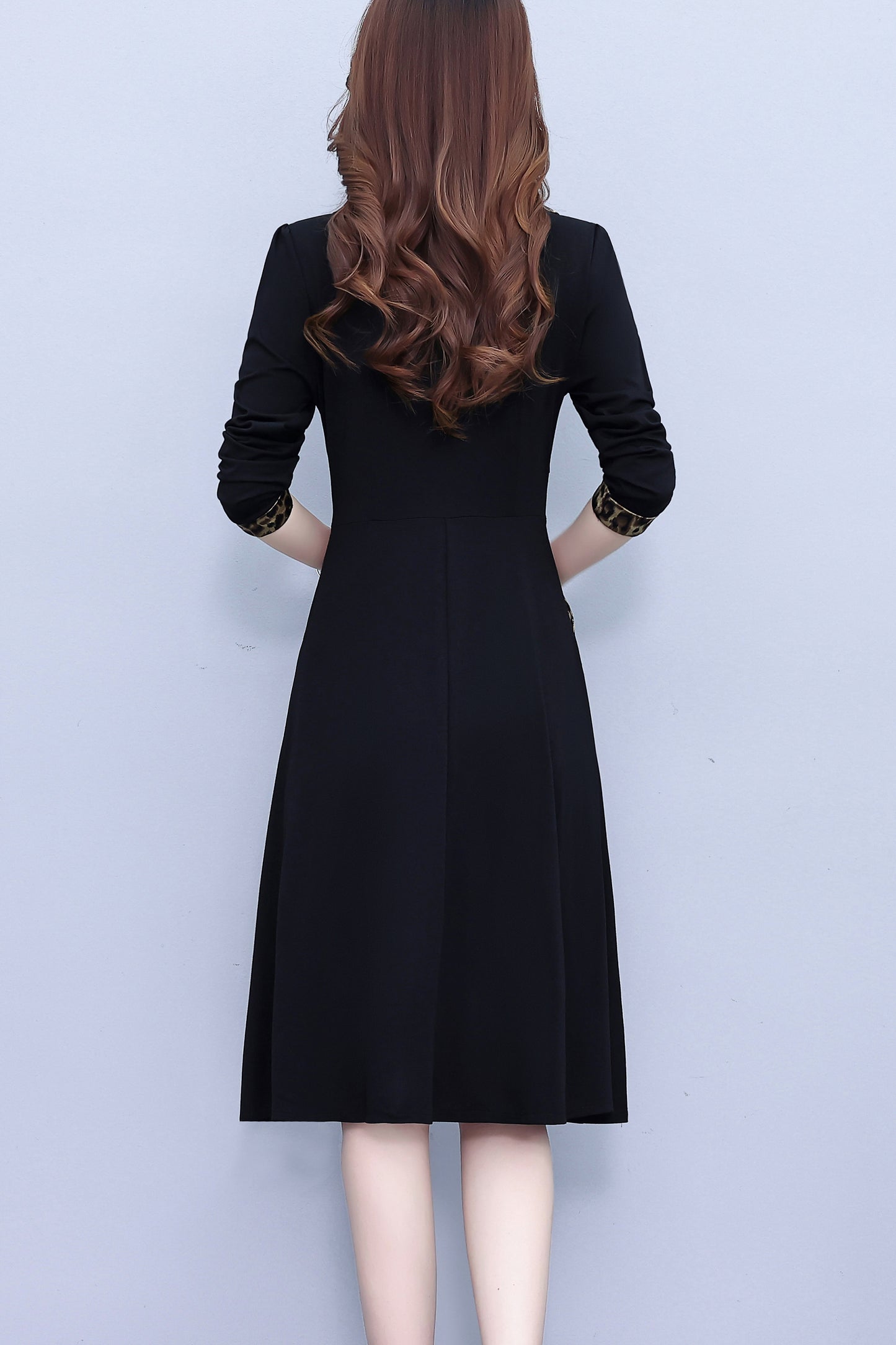 Women'sLong Sleeve Work Office Suit Dress with Pockets