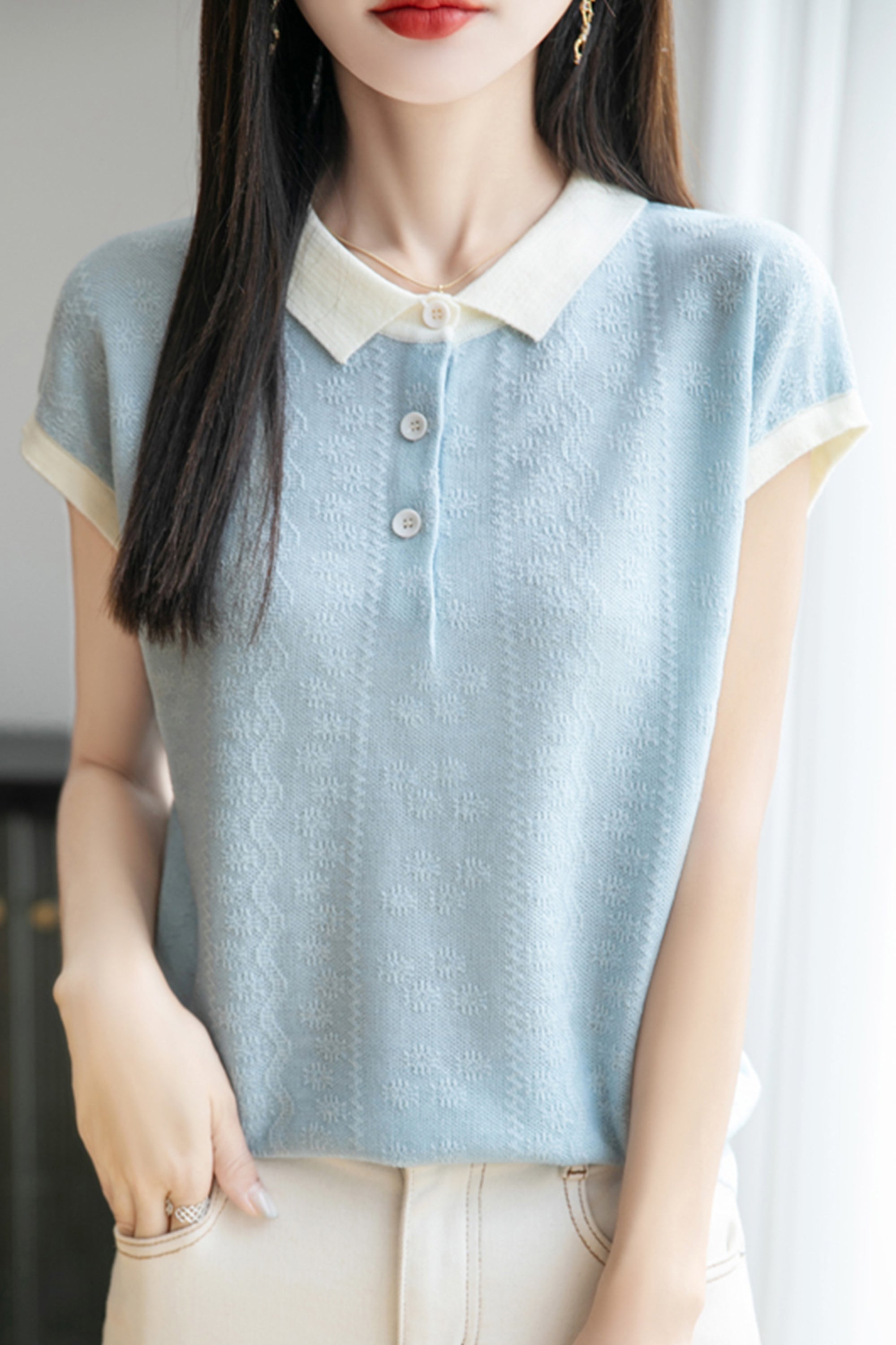 トップス MELT THE LADY collared knit tops melt the lady collared knit tops メルトザレディ 半袖 Tシャツ