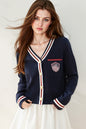 Women's Sweater V-Neck Ribbed Knit Preppy Knitwear