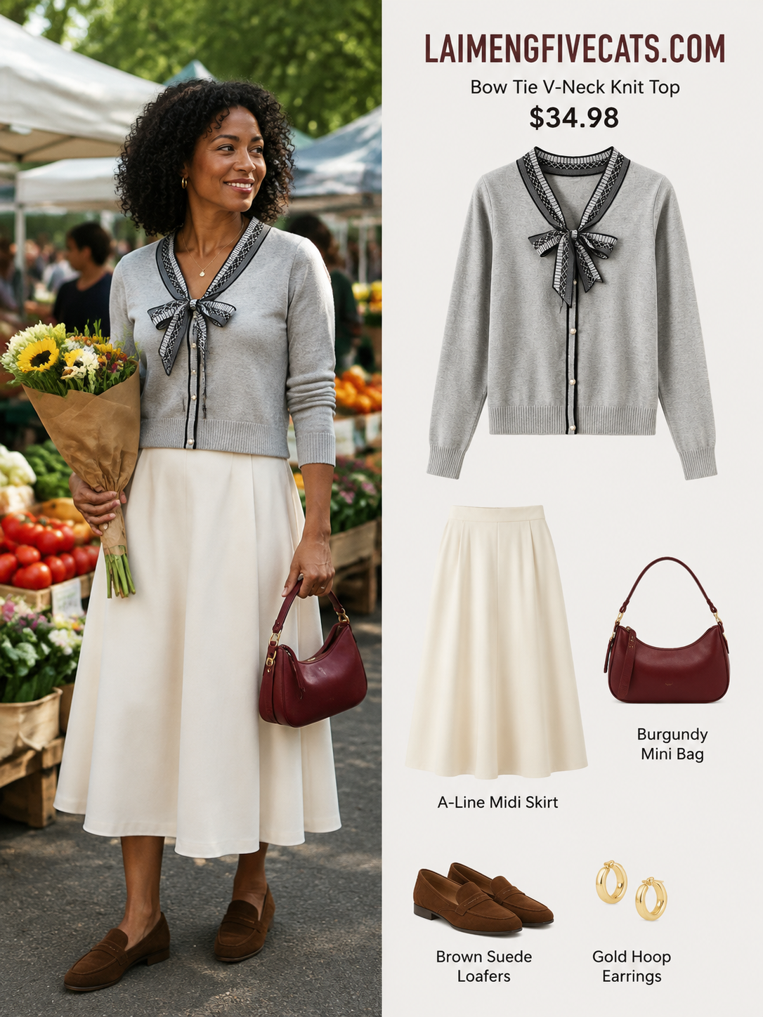 Early Fall Outfit for Women | Soft Lightweight Knit - LAI MENG FIVE CATS