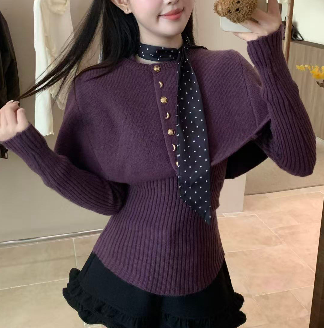 Women's 2 Piece Sets Shawl Cardigan Cape Sweater Knit Tops