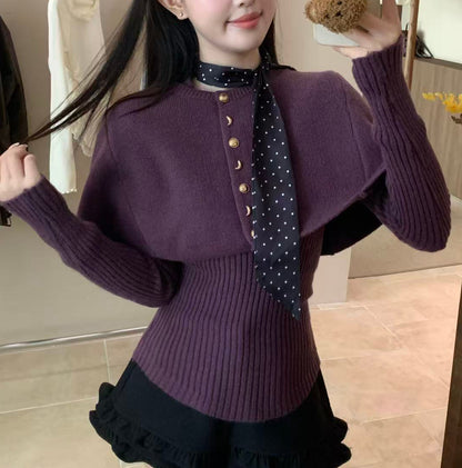 Women's 2 Piece Sets Shawl Cardigan Cape Sweater Knit Tops