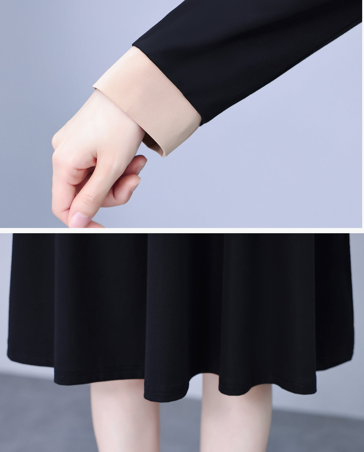 28724 Contrast Trim Collared Midi Dress - LAI MENG FIVE CATS