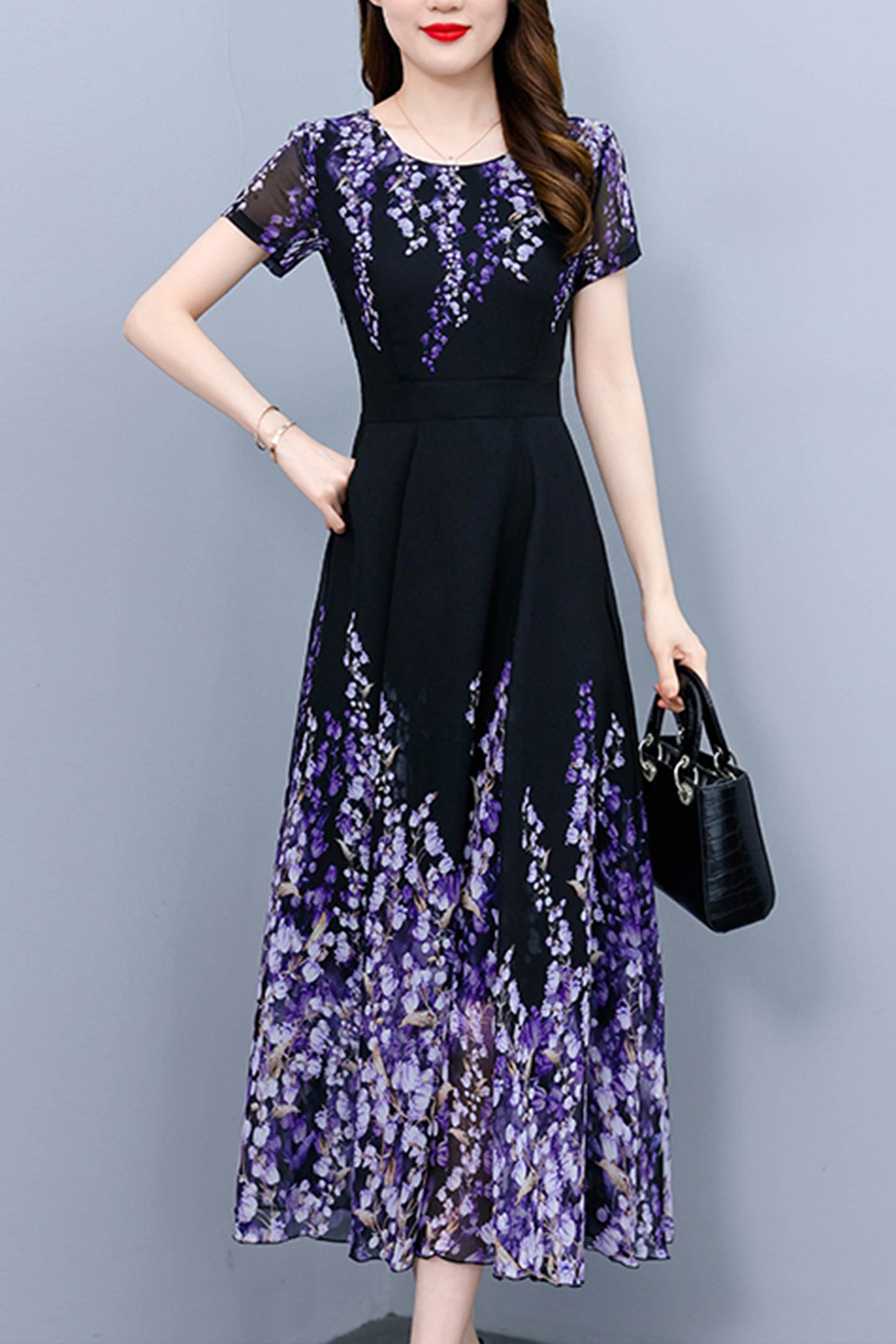 Purple Maryam Floral Print Dress