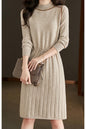 Knit Tied Pleated A-Line Mini Dress