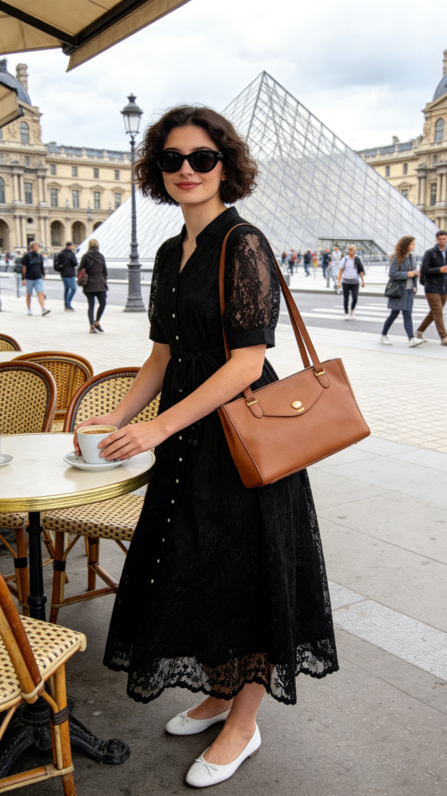Black Embroidered Mesh Button Front Midi Dress - LAI MENG FIVE CATS
