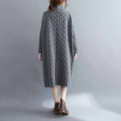 High Collar  Pullover Dress With Pocket