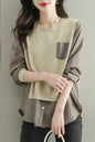 Women's Knit Stripe Long Sleeve Pullover Top
