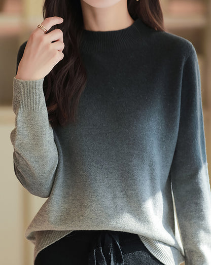 28728 Gradient Crewneck Knit Sweater - LAI MENG FIVE CATS
