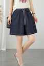 Women's Baggy Pull On Jeans Ripped Denim Shorts - LAI MENG FIVE CATS