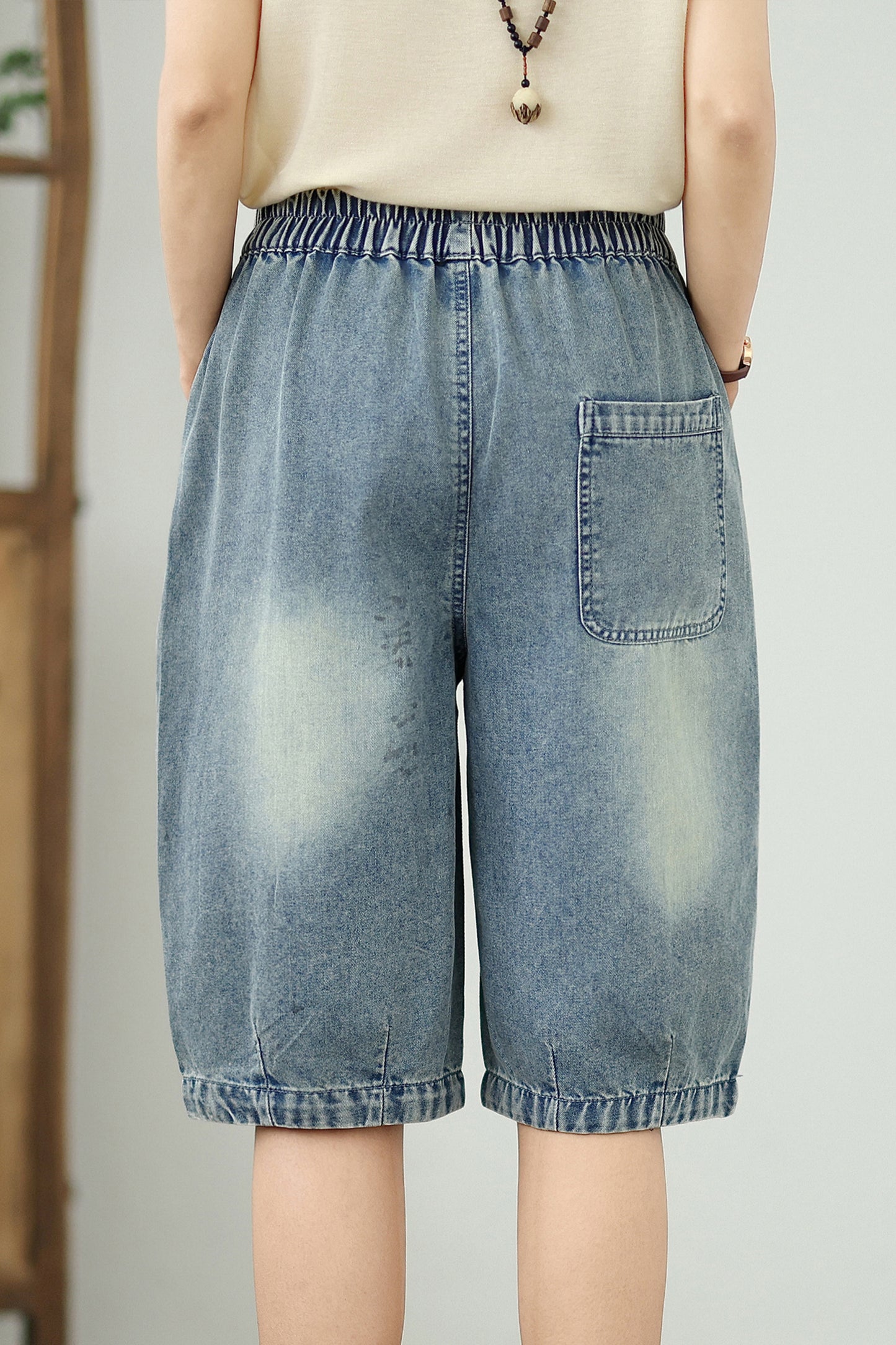 Women Embroidery Jeans Denim Harem Pants