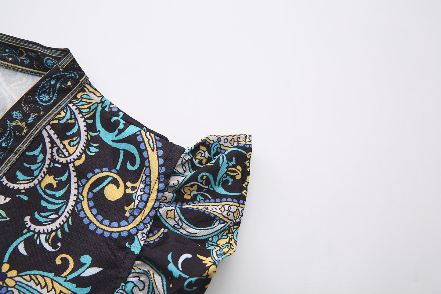 Women's Floral Print V-Neck Sleeveless Maxi Dress - LAI MENG FIVE CATS