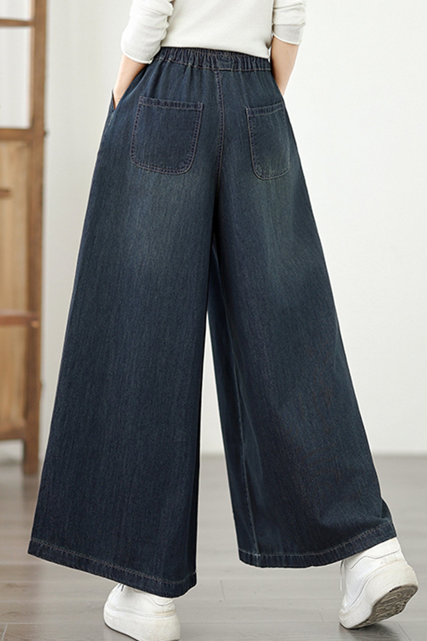 Women's Baggy Wide Leg Jeans Embroidery Pants