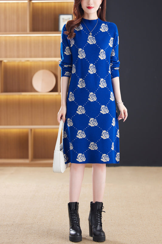 Women's Elegant Knit Elastic Tunic Dress
