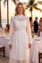 Elegant French-Inspired Lace Hollowed-out Maxi Dress
