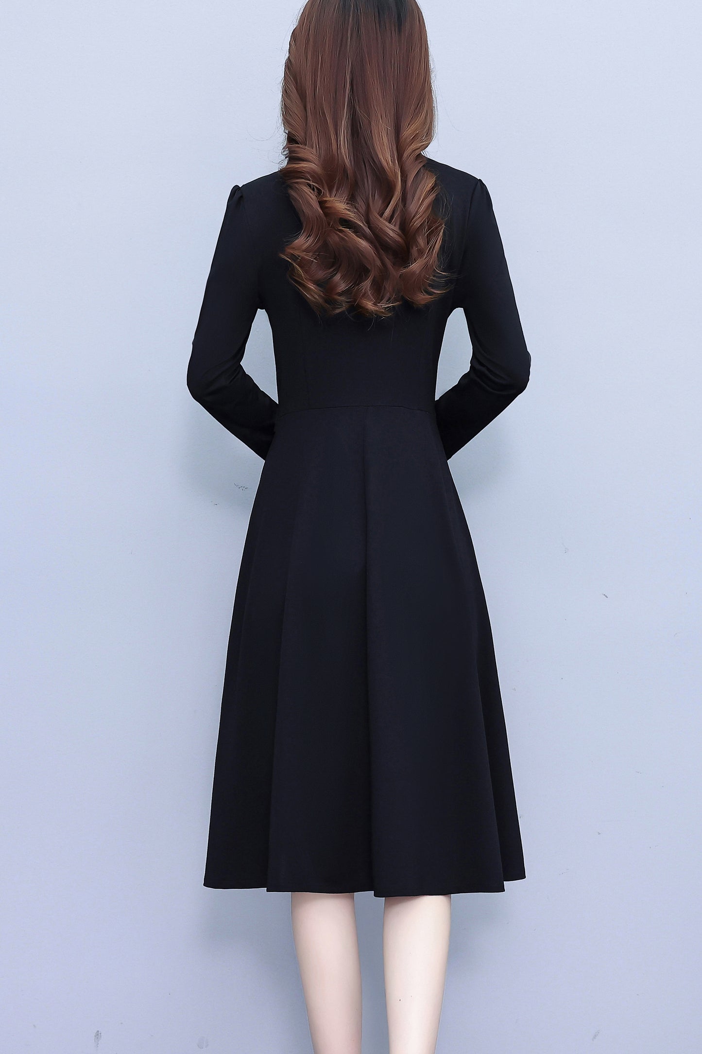 Women'sLong Sleeve Work Office Suit Dress with Pockets