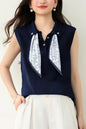 Women's Polo Shirt Sleeveless Knit Vest Blouses Top