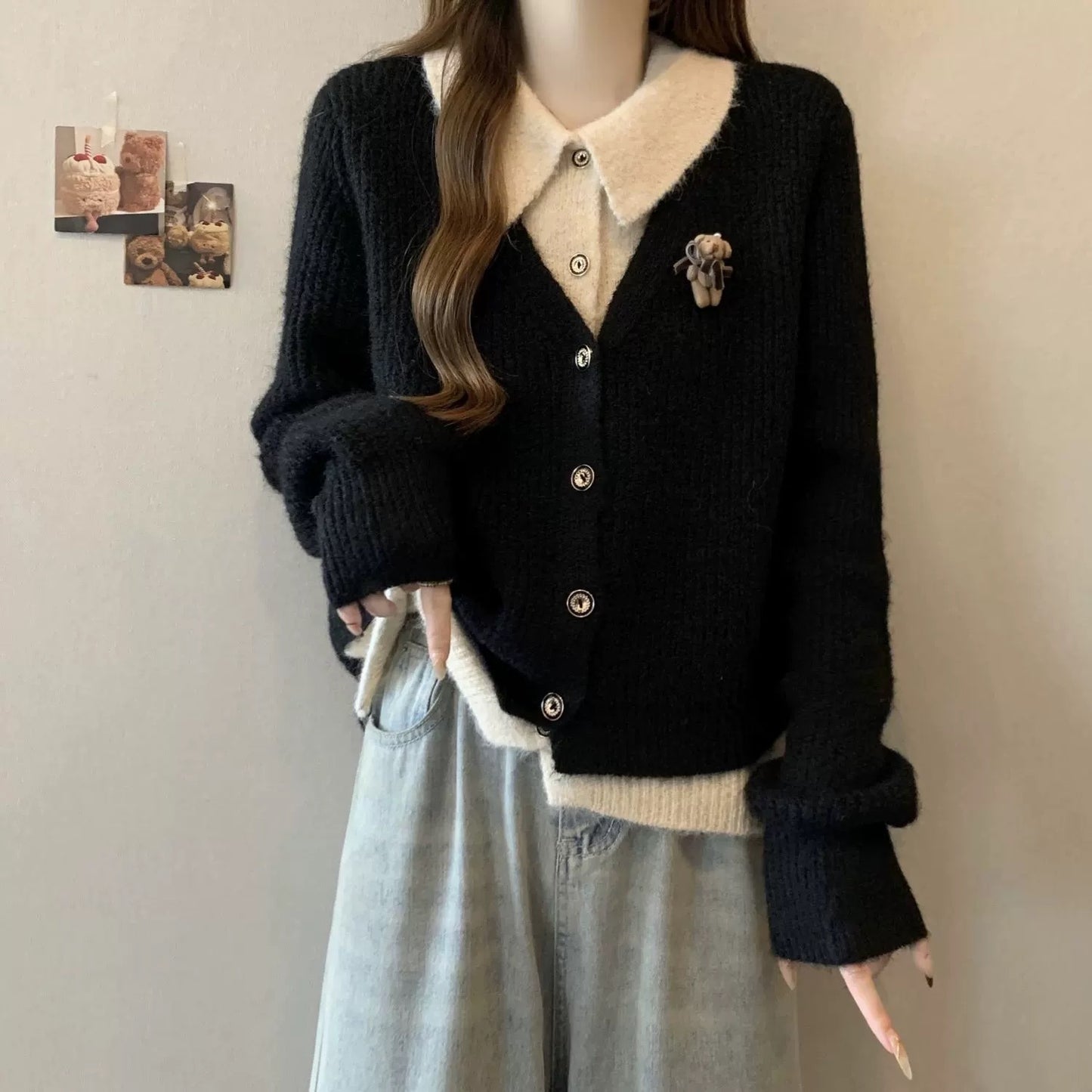Women's Sweater Cardigan Knit Long Sleeve Button Outfits