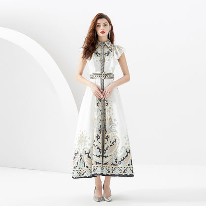 Women Vintage Dolman Sleeves Casual A-Line Maxi Dress