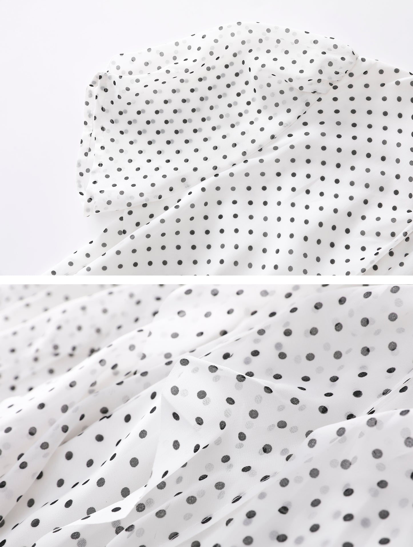 White Polka Dot Ruffle Chiffon Maxi Dress