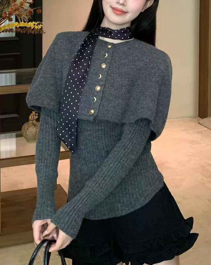 Women's 2 Piece Sets Shawl Cardigan Cape Sweater Knit Tops
