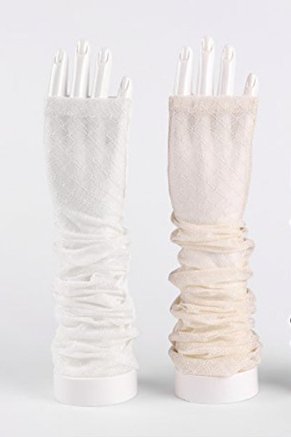 Two Colors Lace Long Gloves