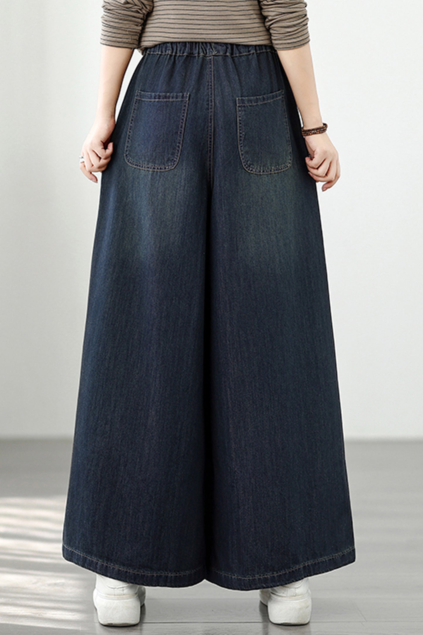 Women's Baggy Wide Leg Jeans Embroidery Pants