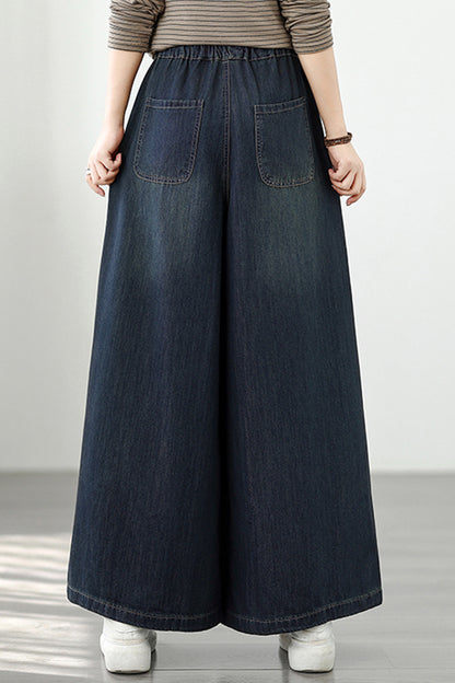 Women's Baggy Wide Leg Jeans Embroidery Pants
