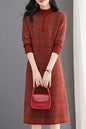 Women's Turtleneck Sweater Chunky Knit Tunic Dress
