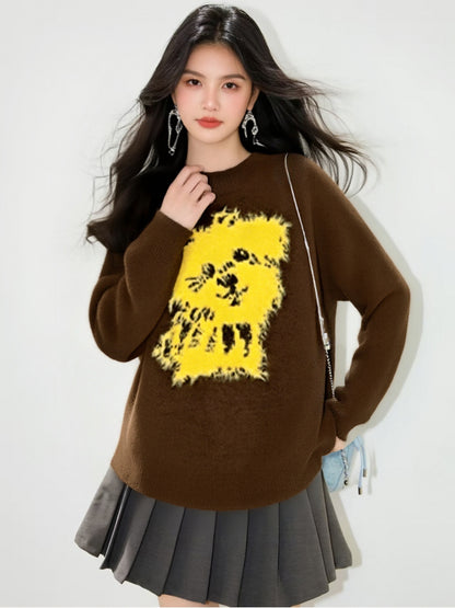 Women's Dog Sweater Fun Graphic Pullover Tops