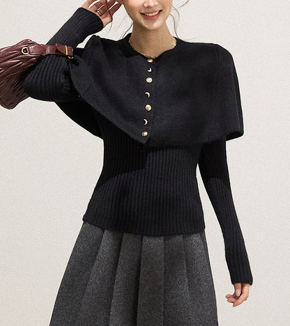 Women's 2 Piece Sets Shawl Cardigan Cape Sweater Knit Tops