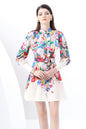 Women's Floral Print Lantern Sleeve Ruffle Mini Dress