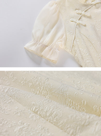 Jacquard Spliced Midi Dress