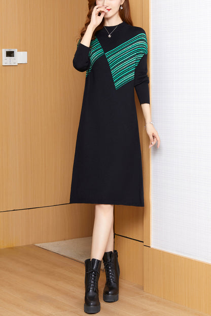 Women's Elegant Knit Elastic Tunic Dress