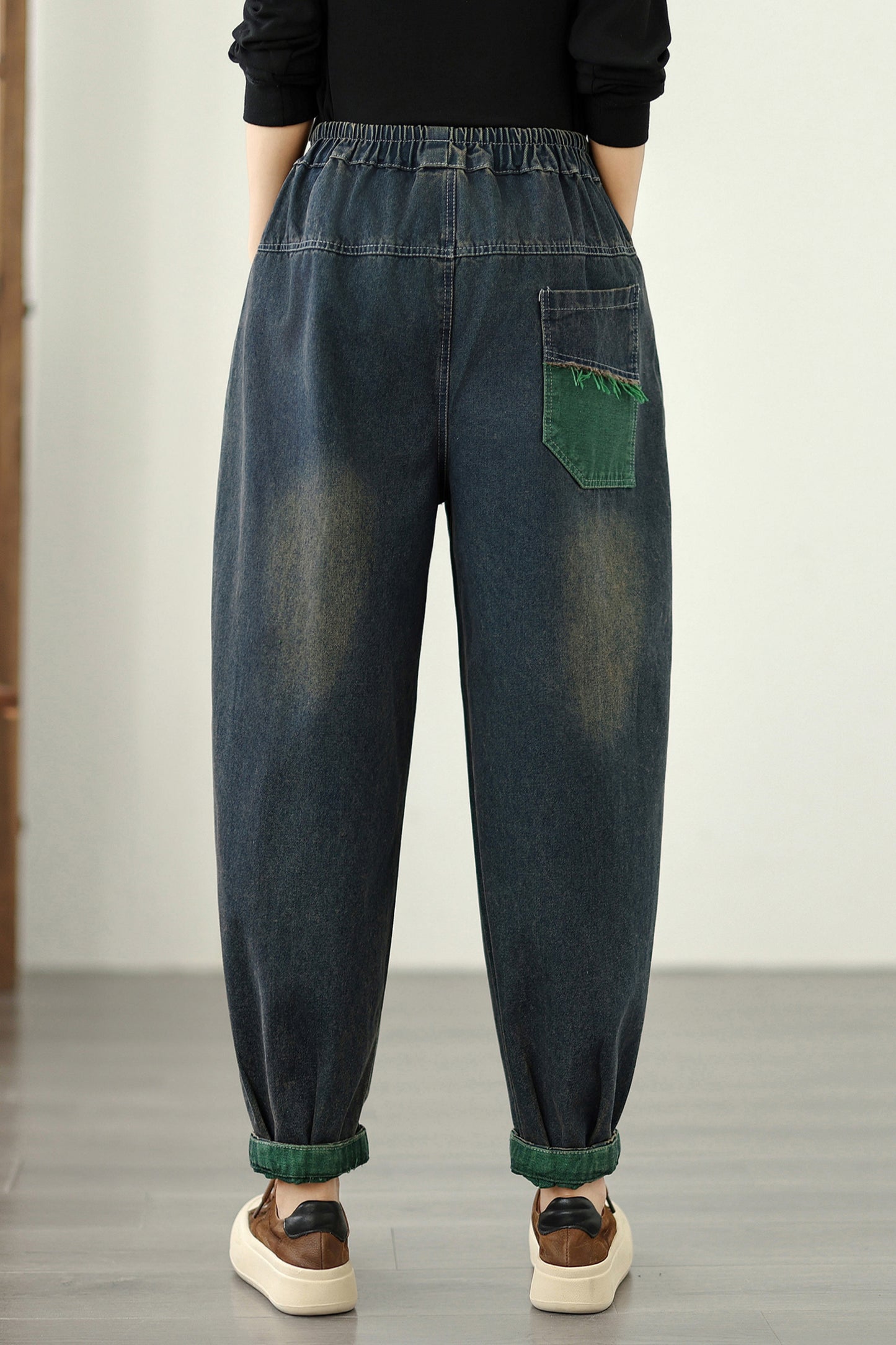 Women's Baggy Jeans Harem Pants Barrel Denim