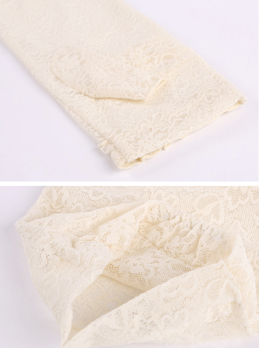 Women's Long Lace Fingerless Gloves Elbow Length Gloves