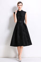 Women's Jacquard Sleeveless Vintage Rockabilly Dress