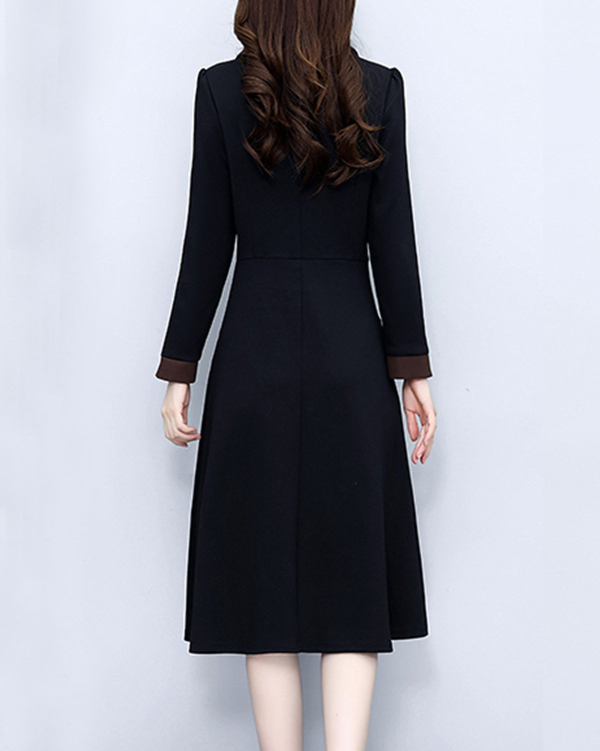 Black & Brown Collared Button-Front Dress | $42.98