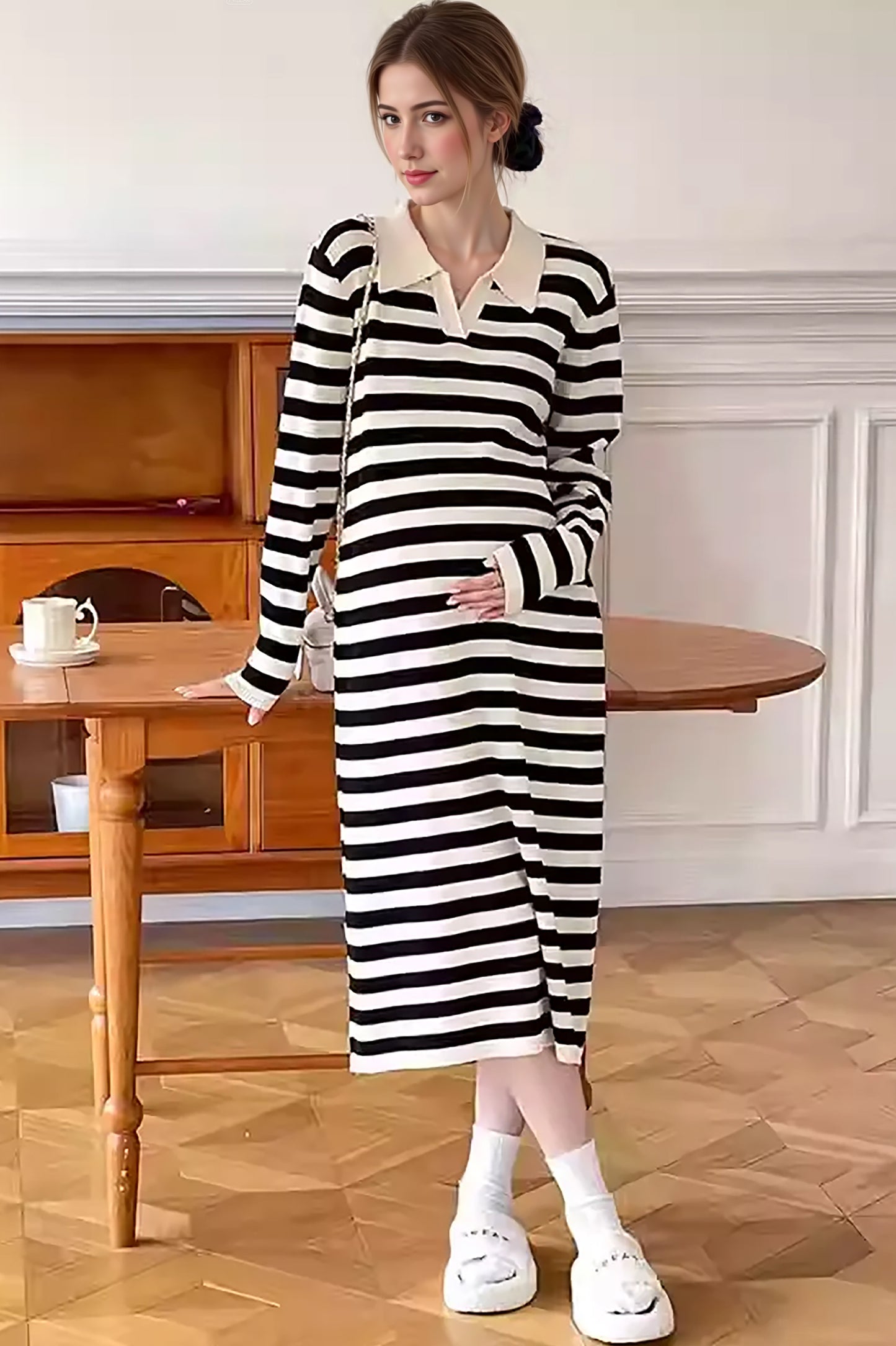Women's Maternity Dress Knit Sweater Pregnancy Clothes