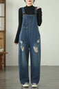 Womens Denim Bib Pants Jumpsuits Jeans Adjustable Strap Overalls