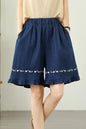 Women's Loose Jeans Elastic Waist Short Pants